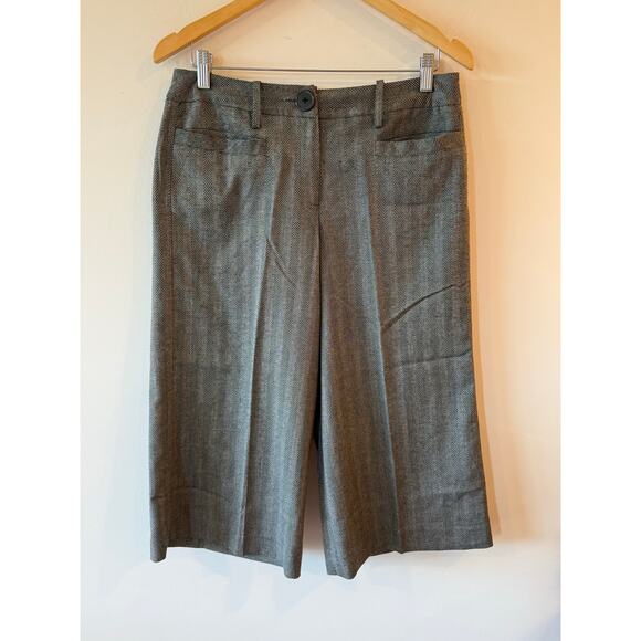 Larry Levine Mid Rise Stretch Wide Leg Cropped Pants Gray Women's Size 8 - Picture 1 of 10